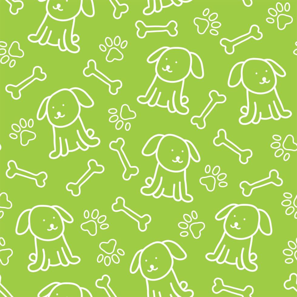 grafisch tekening naadloos patroon met puppy en huisdier elementen. decoratief naadloos patroon met schattig weinig honden vector