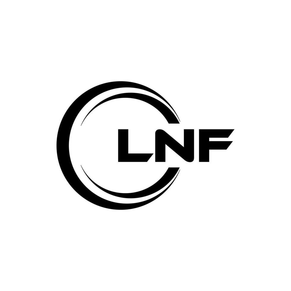 lnf brief logo ontwerp in illustratie. vector logo, schoonschrift ontwerpen voor logo, poster, uitnodiging, enz.