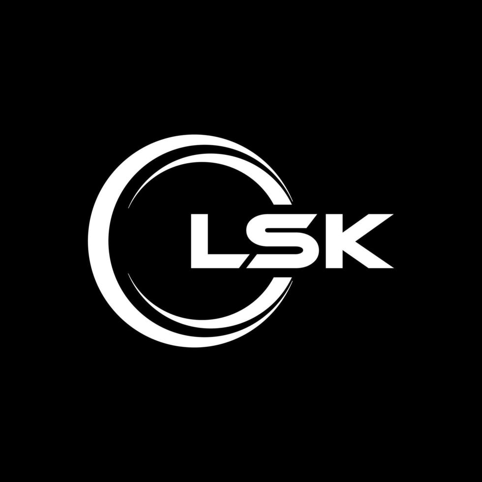 lsk brief logo ontwerp in illustratie. vector logo, schoonschrift ontwerpen voor logo, poster, uitnodiging, enz.