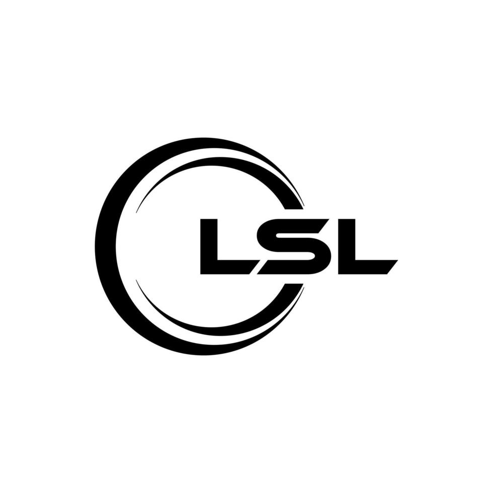 lsl brief logo ontwerp in illustratie. vector logo, schoonschrift ontwerpen voor logo, poster, uitnodiging, enz.