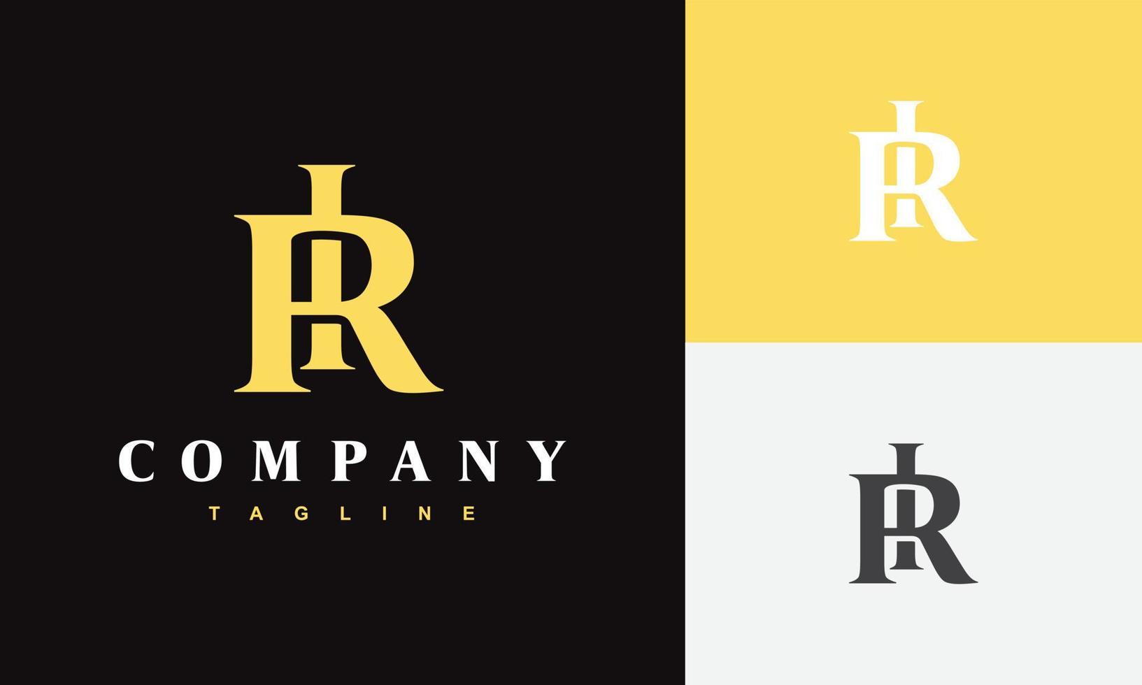 luxe monogram brief ri logo vector