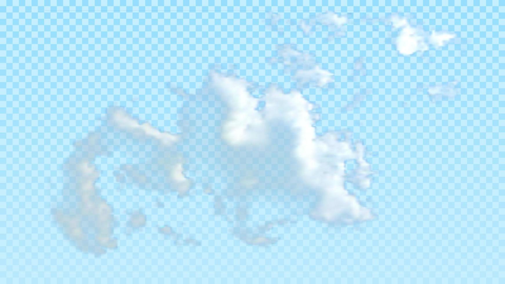 geïsoleerd realistisch wolk Aan blauw achtergrond. natuurlijk element voor sjabloon decoratie en model. vector illustratie