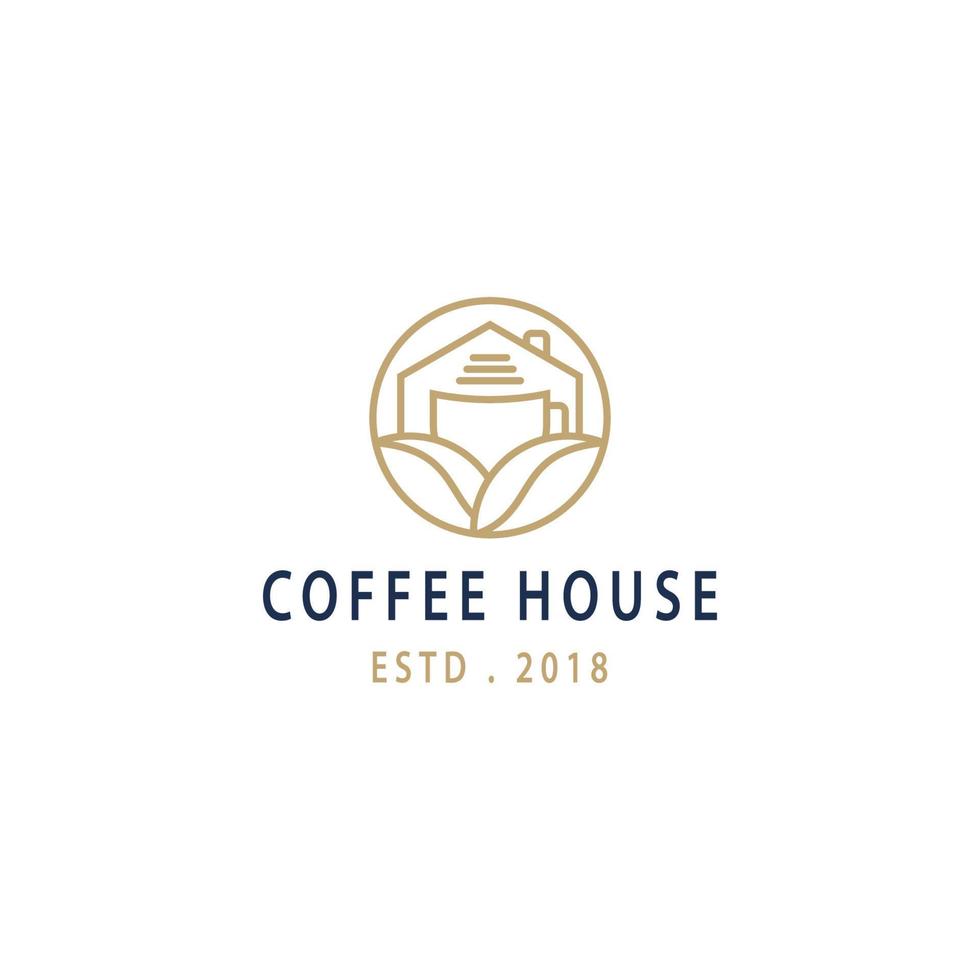 koffie huis gemakkelijk logo illustratie. logo branding ontwerp sjabloon cafe, restaurant. vector