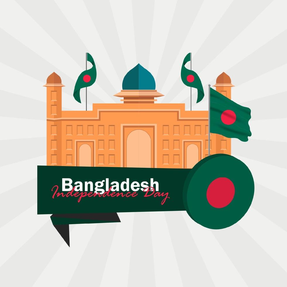 vector van onafhankelijkheidsdag met vlaggen van bangladesh.