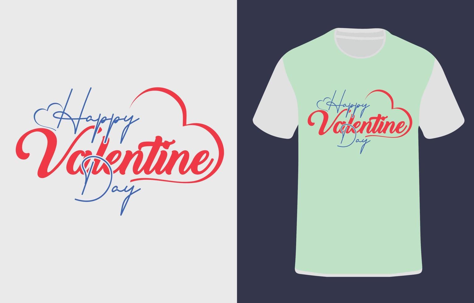 Valentijn dag t overhemd typografisch ontwerp vector
