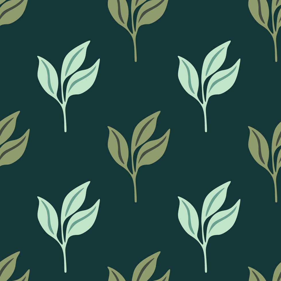 gemakkelijk bladeren naadloos patroon. decoratief Woud blad eindeloos behang. biologisch achtergrond. vector