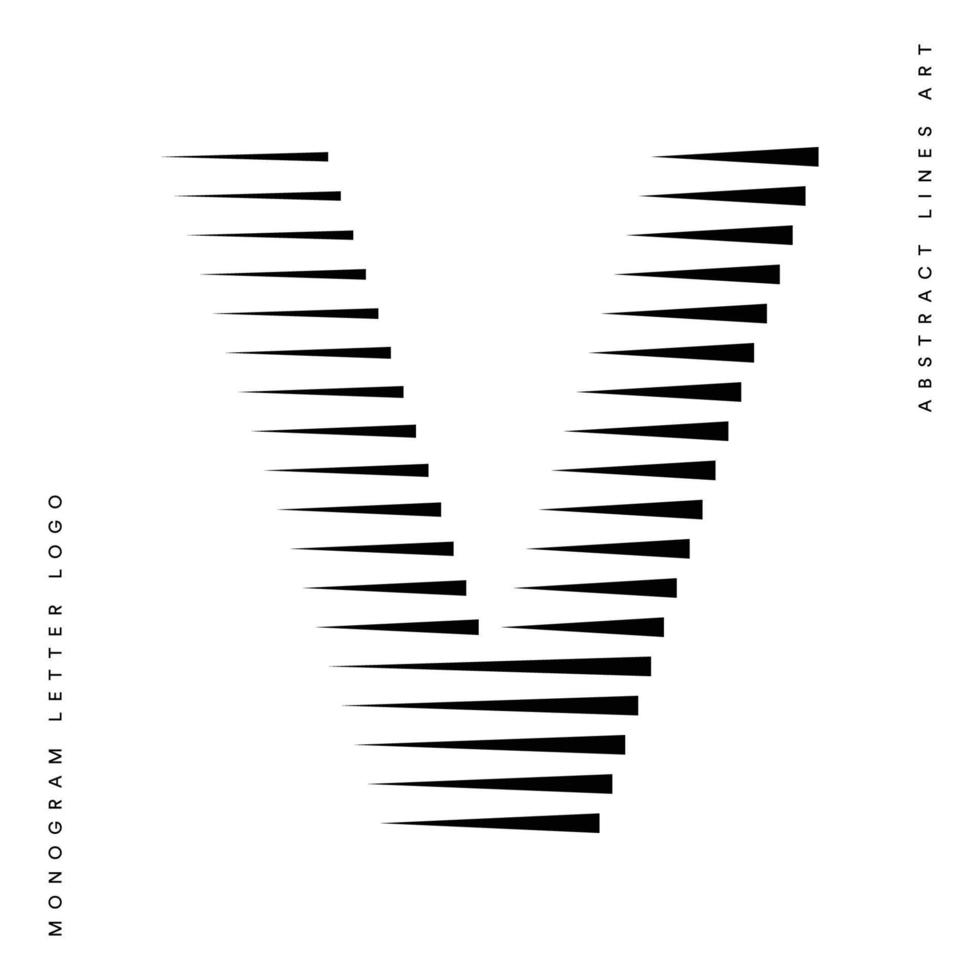 monogram logo brief v lijnen abstract modern kunst vector