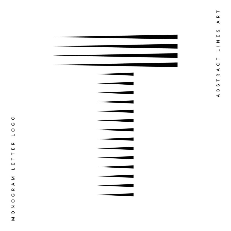 monogram logo brief t lijnen abstract modern kunst vector