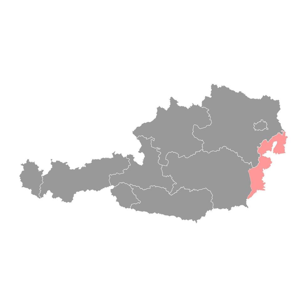 Burgenland staat kaart van Oostenrijk. vector illustratie.