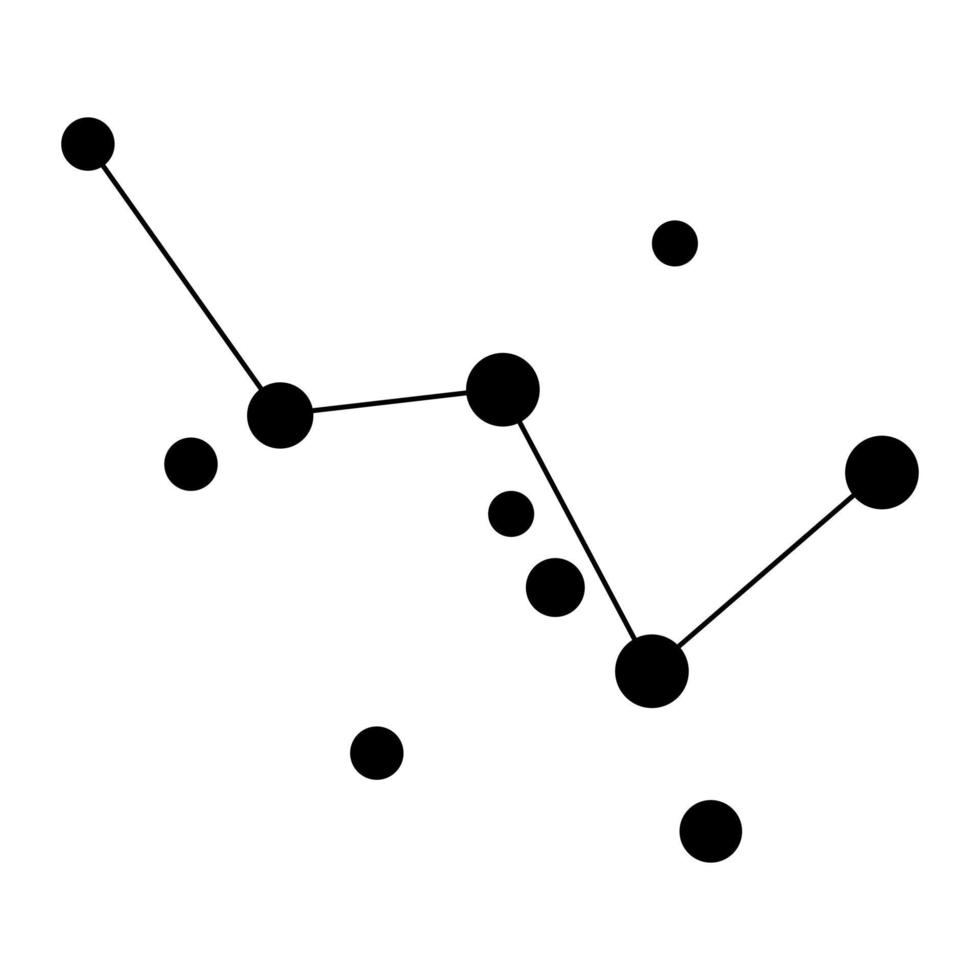 Cassiopeia sterrenbeeld kaart. vector illustratie.