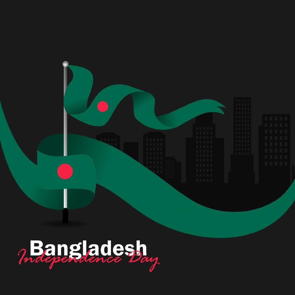 vector van onafhankelijkheidsdag met vlaggen van bangladesh.