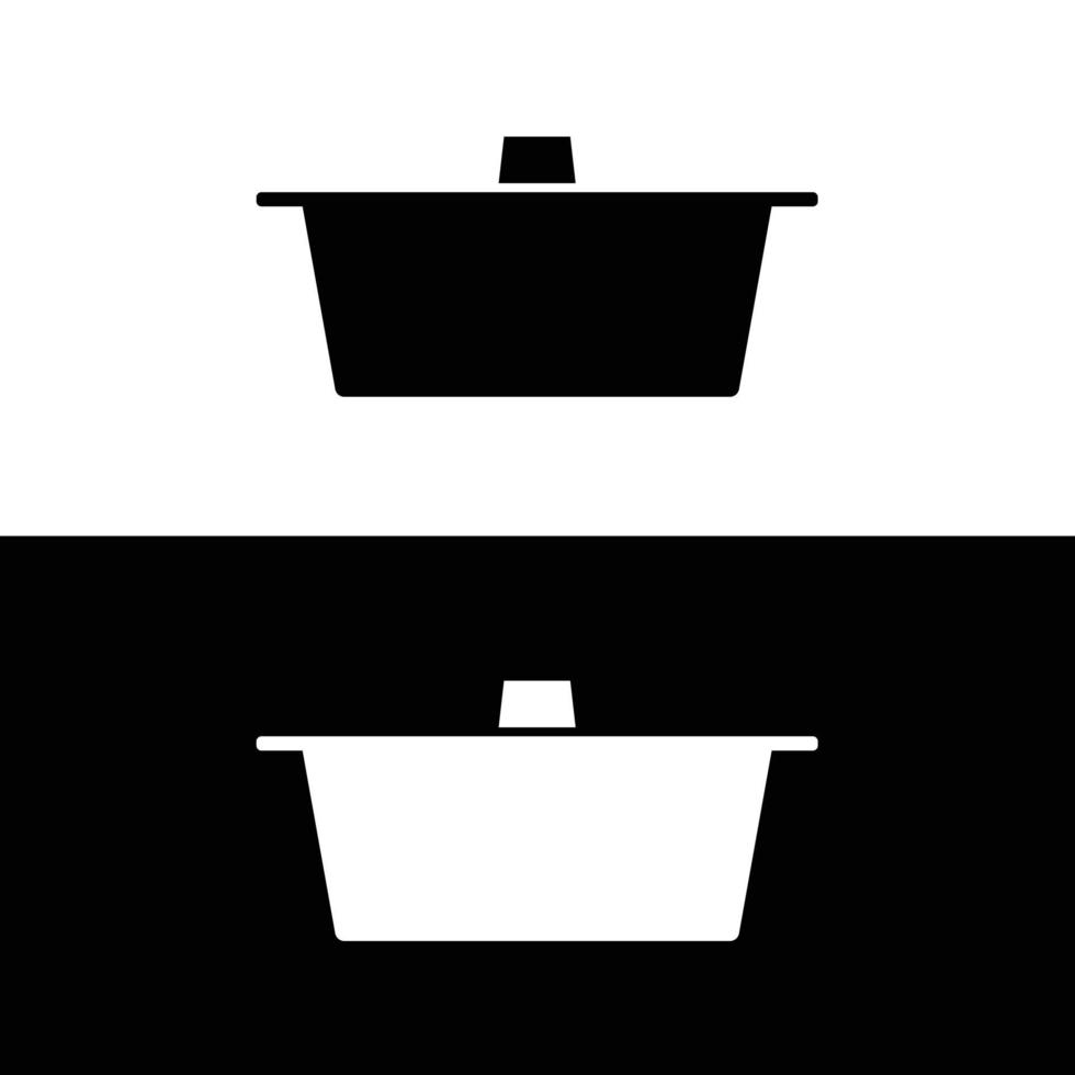 buis pan silhouet vlak vector. zwart en wit bakvormen icoon voor web. verzameling van bakken gereedschap voor keuken concept. keukengerei gebruik makend van in een oven. vector