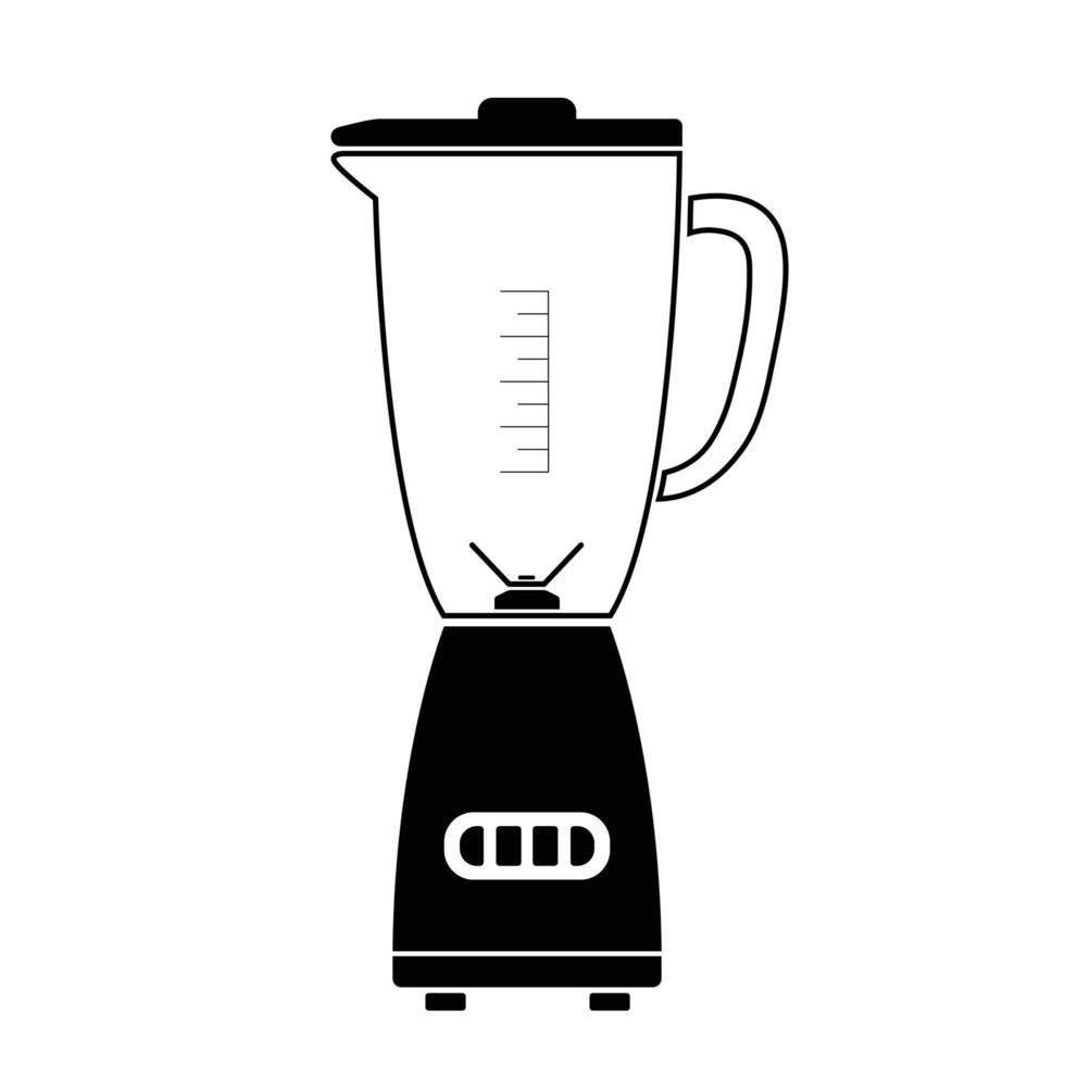 keuken blender vlak silhouet vector Aan wit achtergrond. silhouet werktuig icoon. reeks van zwart en wit symbolen voor keuken concept, keuken apparaten, huishoudelijke apparaten, gadgets. keukengerei