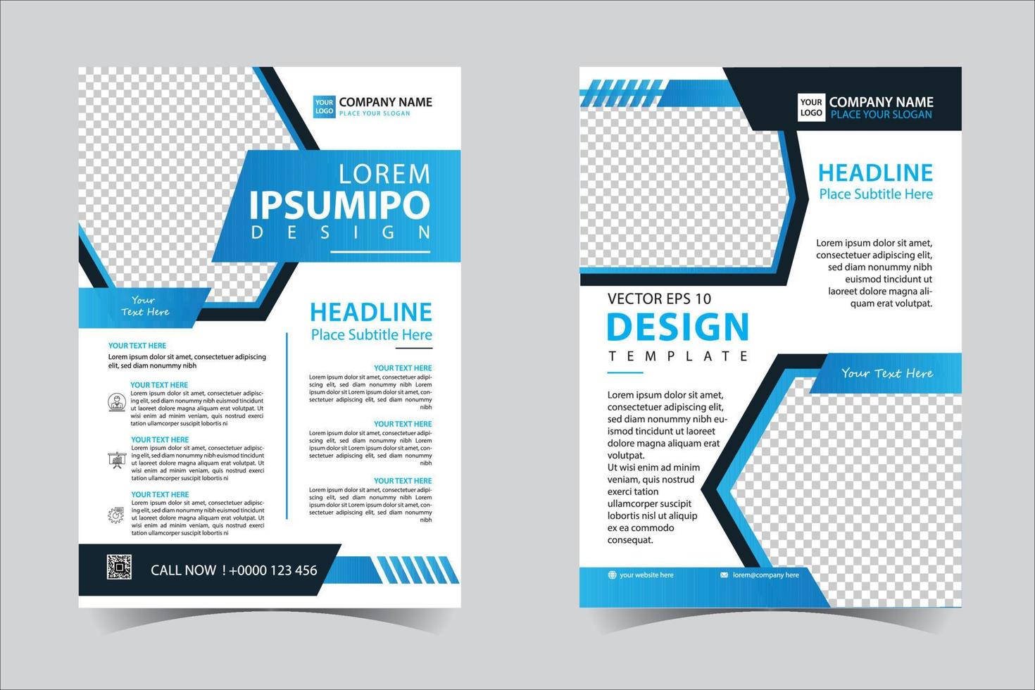 blauw en zwart bedrijf jaar- verslag doen van brochure folder ontwerp sjabloon vector, brochure Hoes presentatie abstract meetkundig achtergrond, modern publicatie poster tijdschrift, lay-out in a4 grootte vrij vector