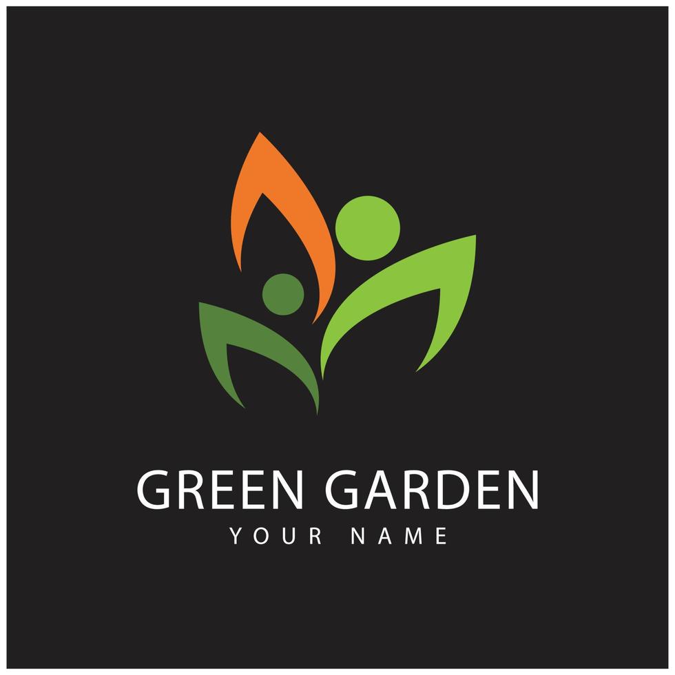 groen tuin logo vector en symbool