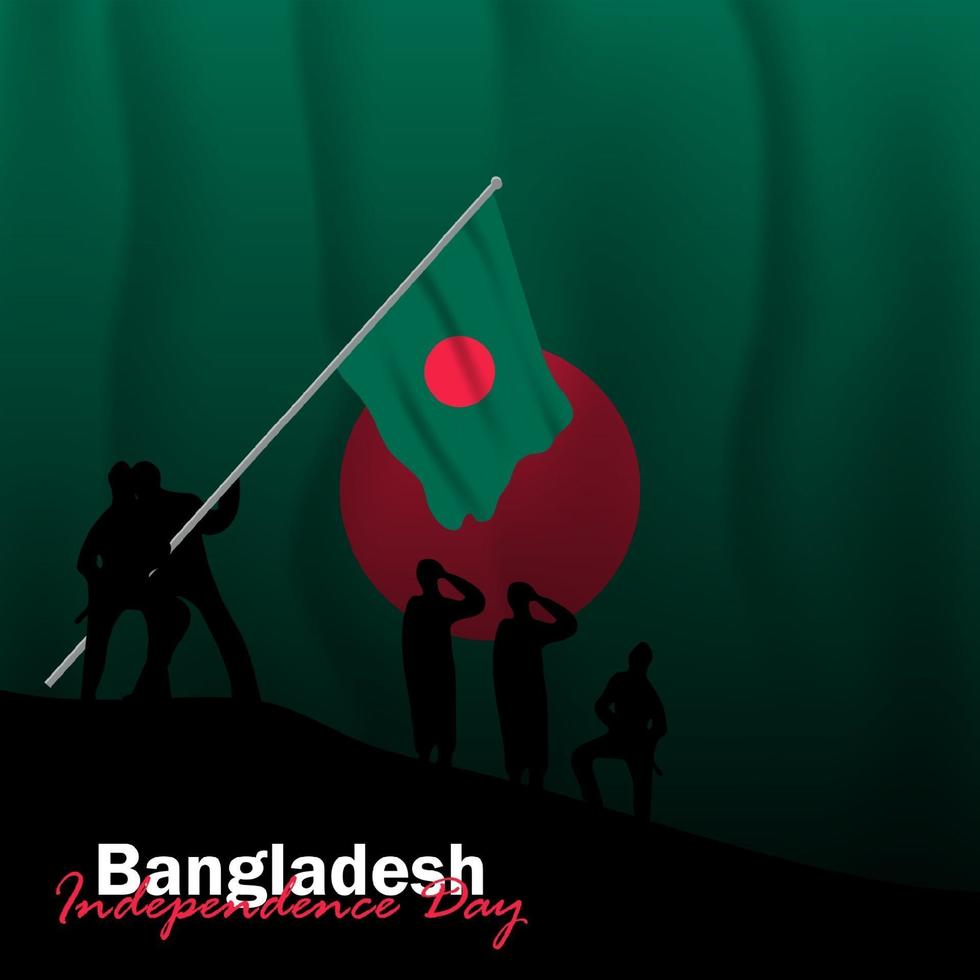 vector van onafhankelijkheidsdag met vlaggen van bangladesh.