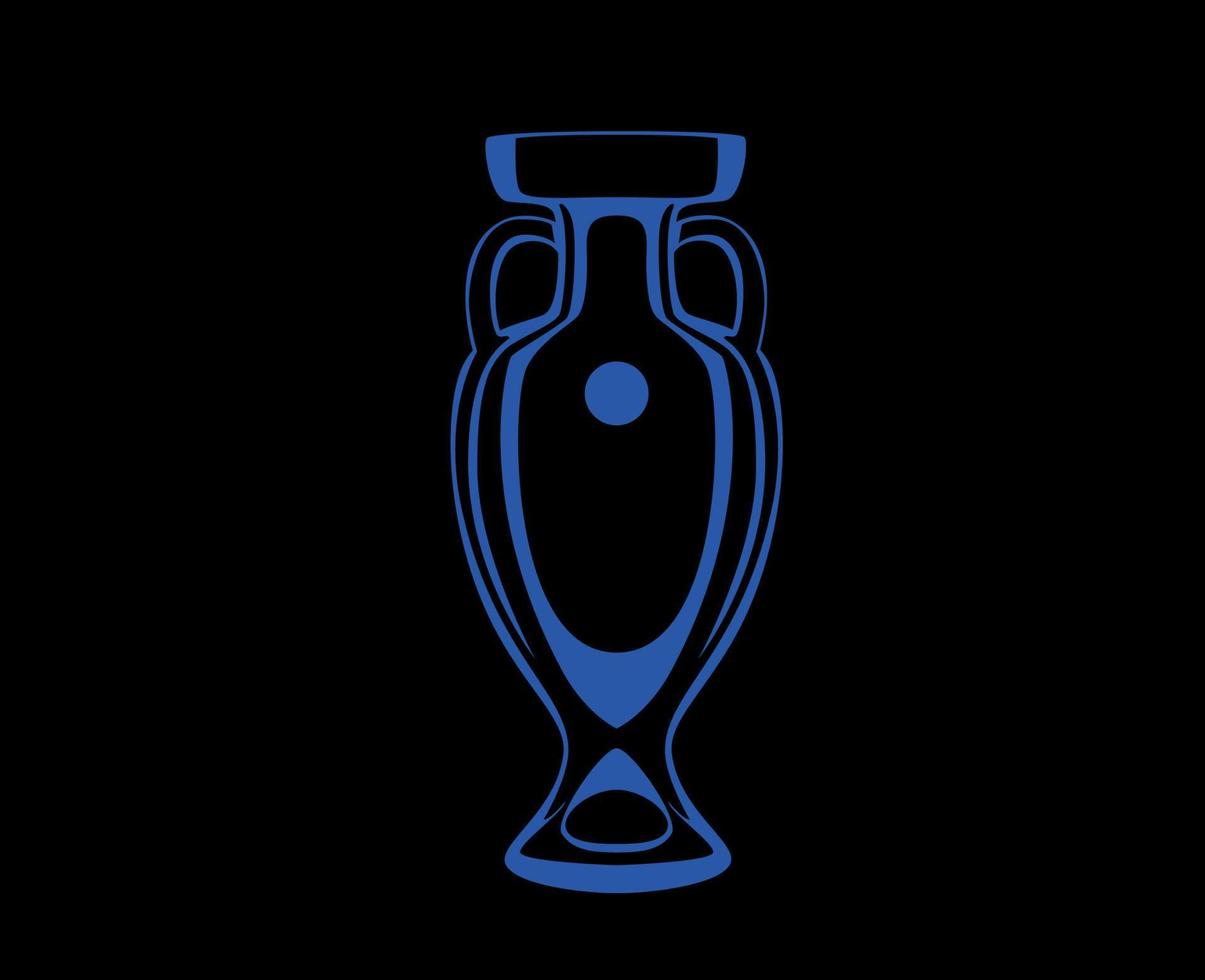 euro trofee symbool blauw Europese Amerikaans voetbal laatste ontwerp illustratie vector met zwart achtergrond