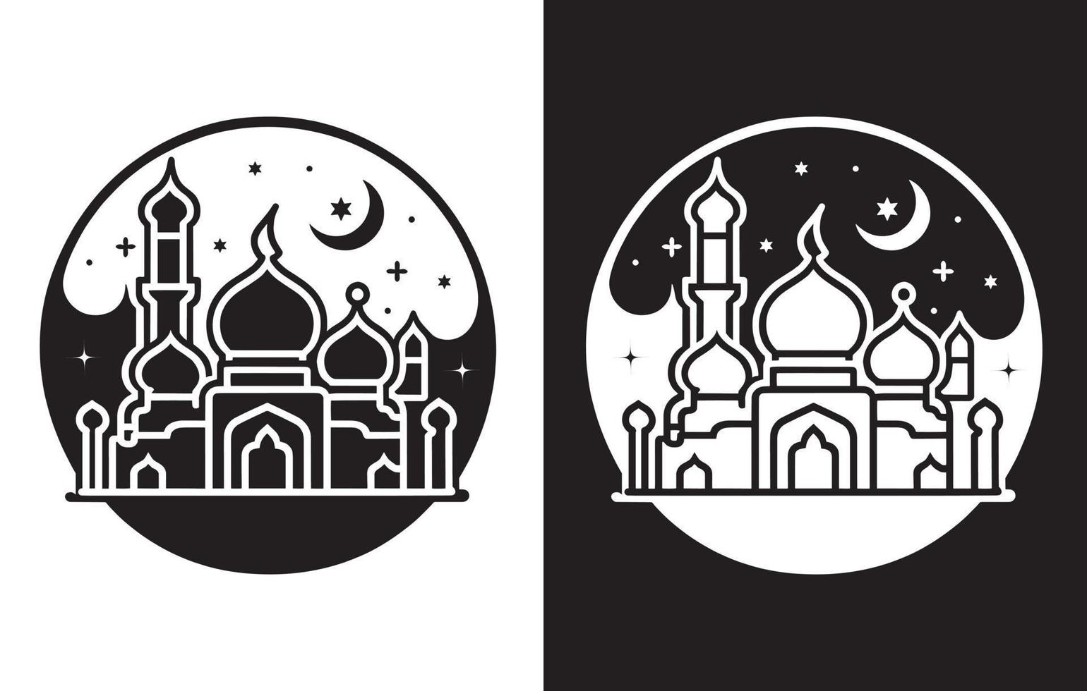 vrij eid mubarak moslim icoon vector, Ramadan kareem, groet pictogrammen, eid mubarak schets pictogrammen vector