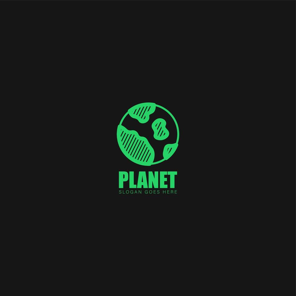 planeet merk embleem, planeet aarde insigne vector