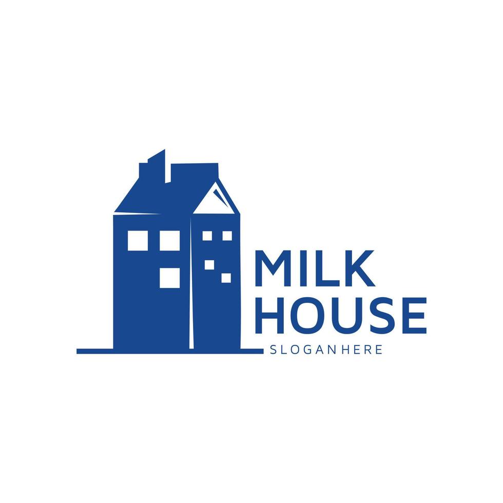 melk huis logo icoon of symbool sjabloon vector
