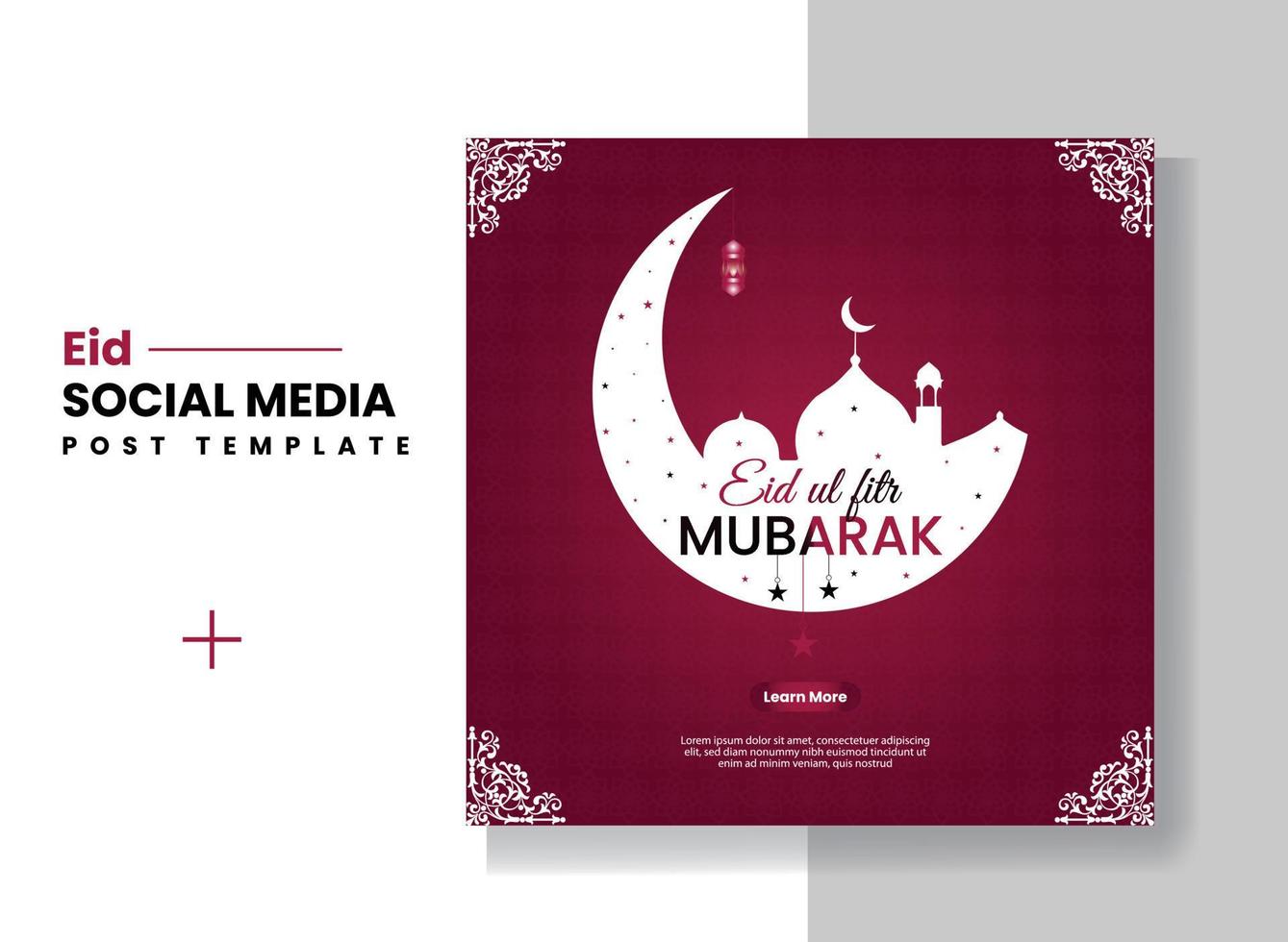 eid sociaal media post ontwerp. een mooi zo sjabloon voor sociaal media.achtergrond en web banier vrij vector