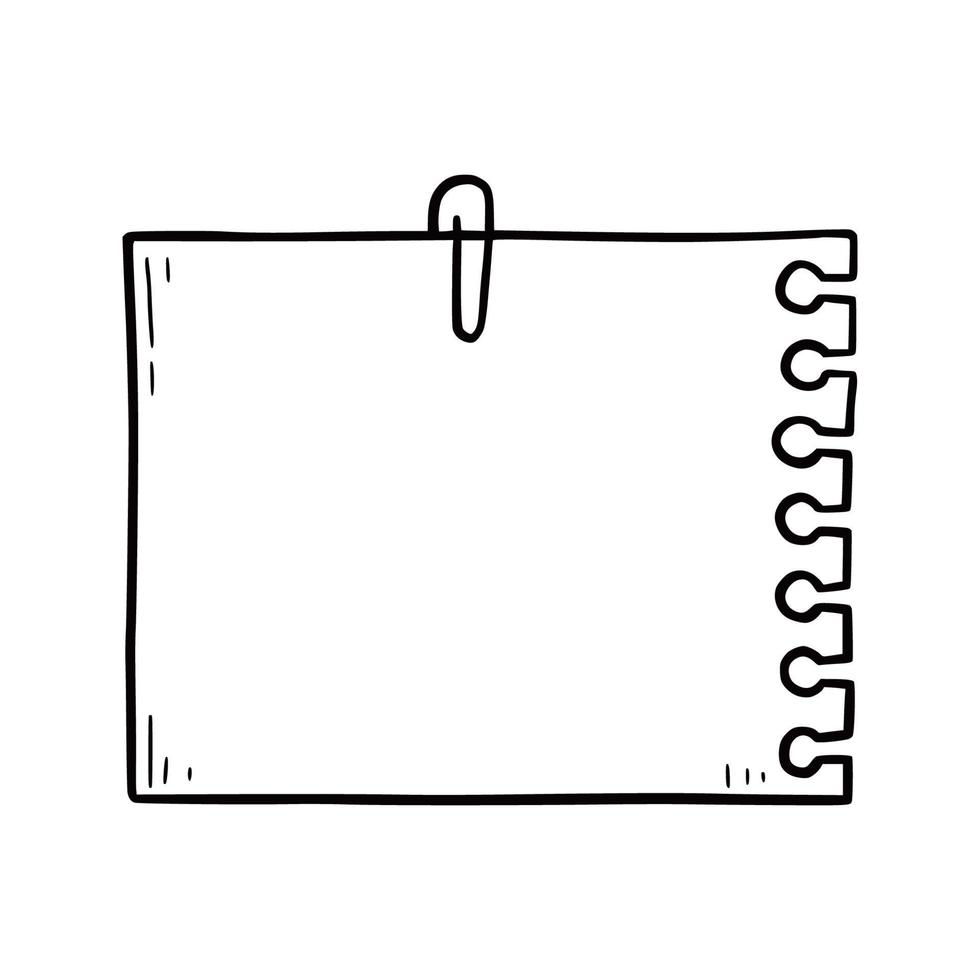 hand- getrokken papier memo kleverig. tekening vector