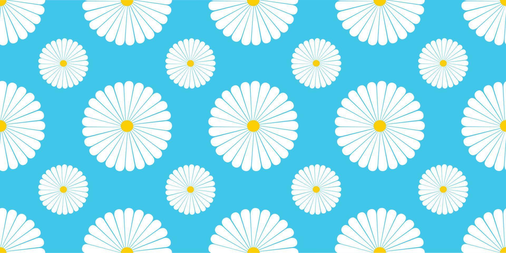 madeliefje bloemen naadloos patroon Aan blauw achtergrond vector