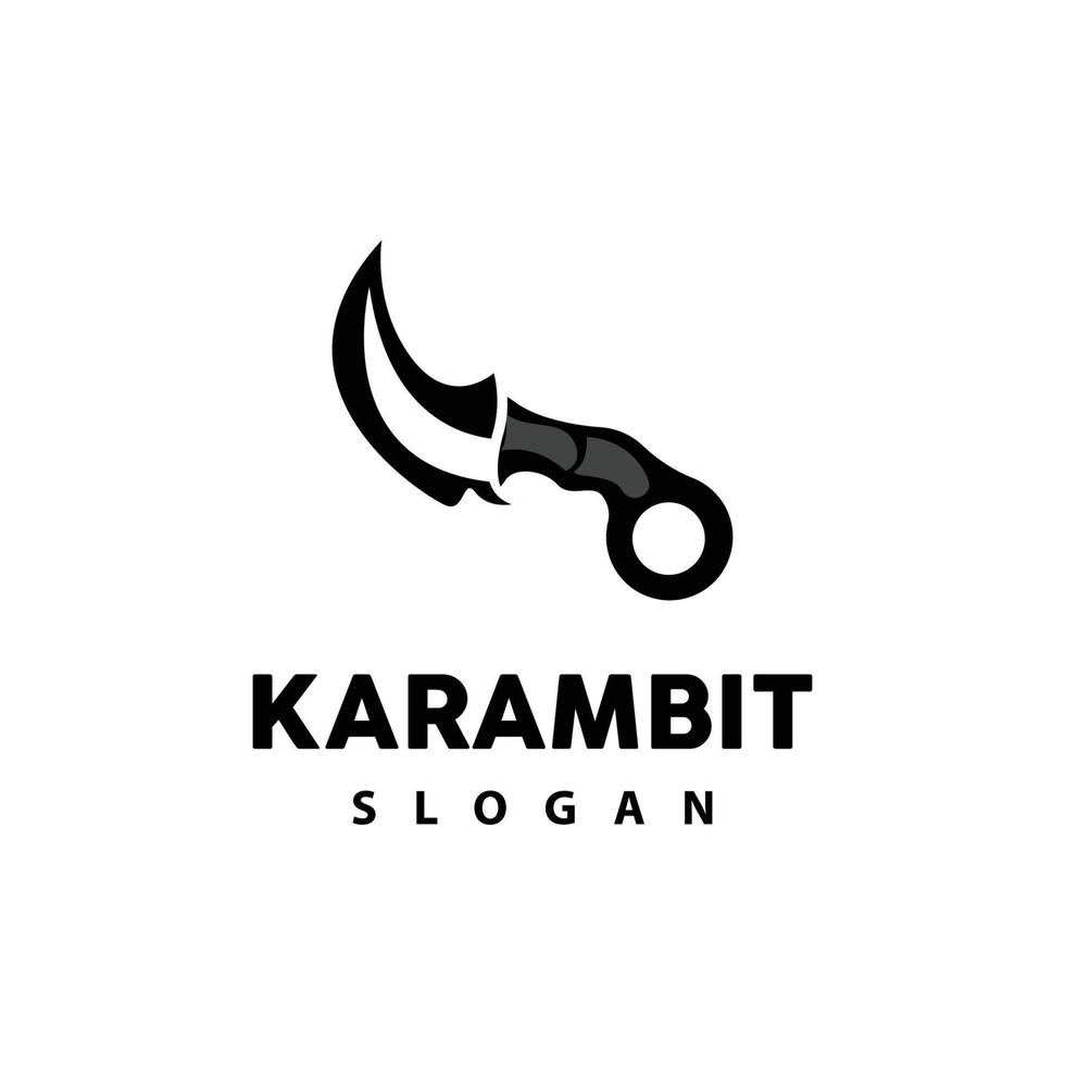 kerambit logo, Indonesië vechten wapen vector, Ninja vechten gereedschap gemakkelijk ontwerp, sjabloon illustratie symbool icoon vector