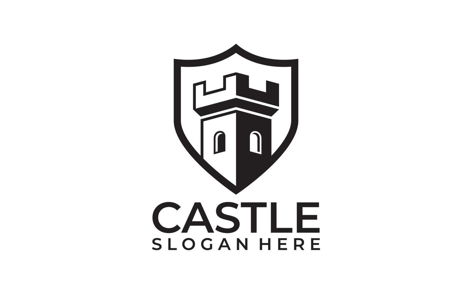 embleem kasteel creatief logo ontwerp vector