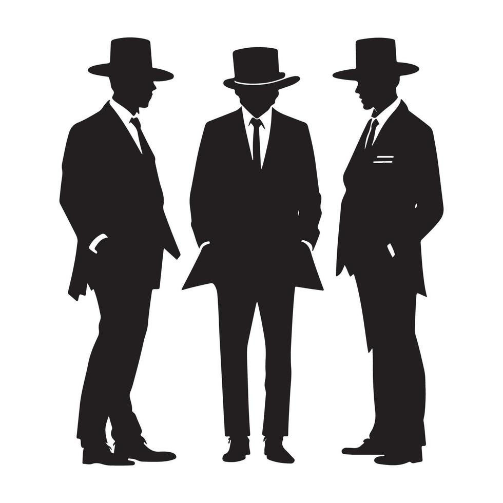 maffia silhouet vector, detective silhouet vector geïsoleerd Aan wit achtergrond