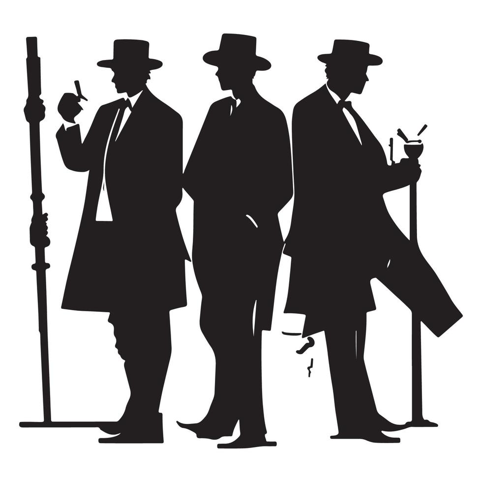 maffia silhouet vector, detective silhouet vector geïsoleerd Aan wit achtergrond