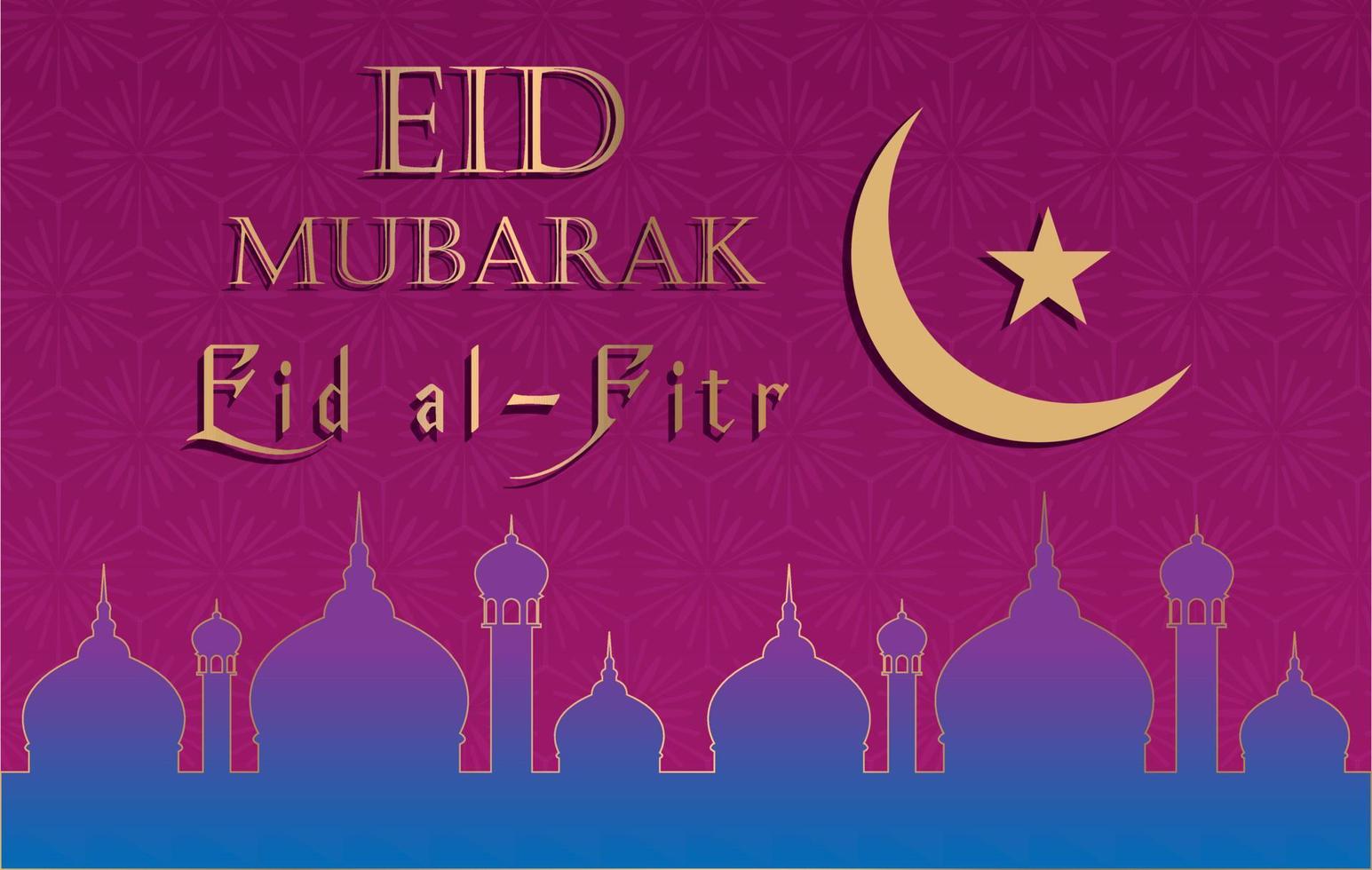 vector Arabisch goud ontwerp eid mubarak poster met maan en ster