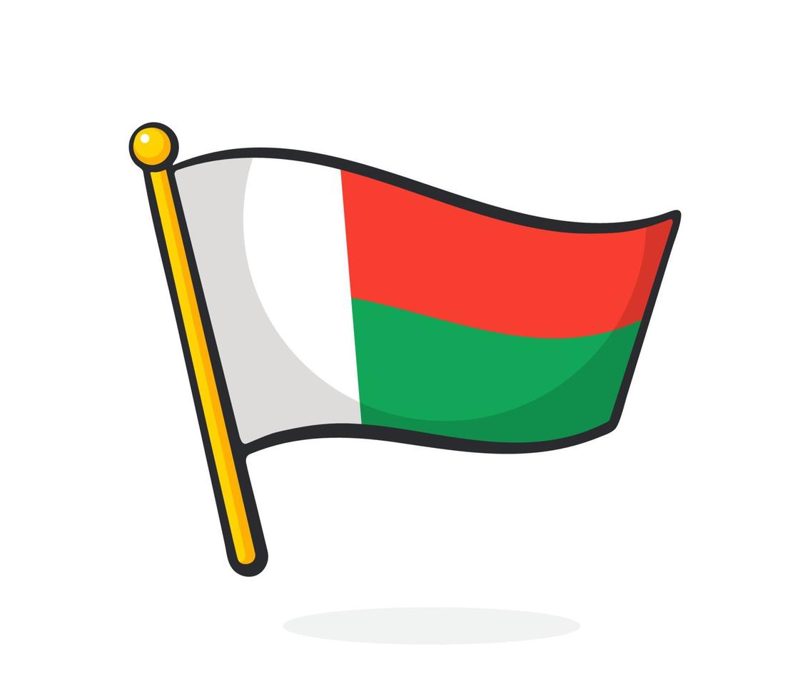 tekenfilm illustratie van nationaal vlag van Madagascar vector