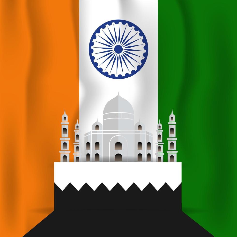 illustratie van gelukkige dag van de republiek india vector