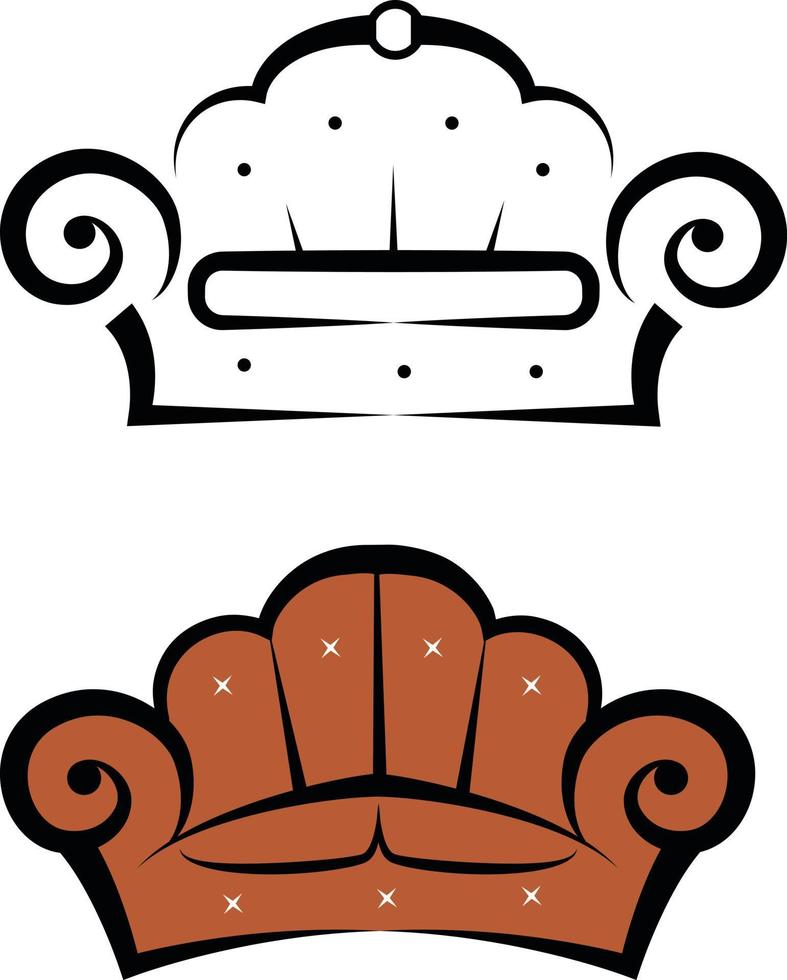 illustratie van een sofa net zo een logotype voor een meubilair op te slaan vector