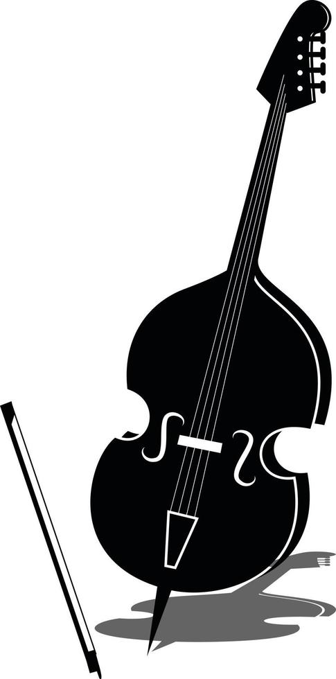 silhouet van een cello, musical instrument vector