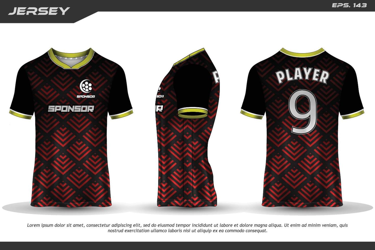 jersey ontwerp sublimatie t-shirt premium geometrisch patroon ongelooflijke vector collectie voor voetbal voetbal racen fietsen gaming motorcross sport