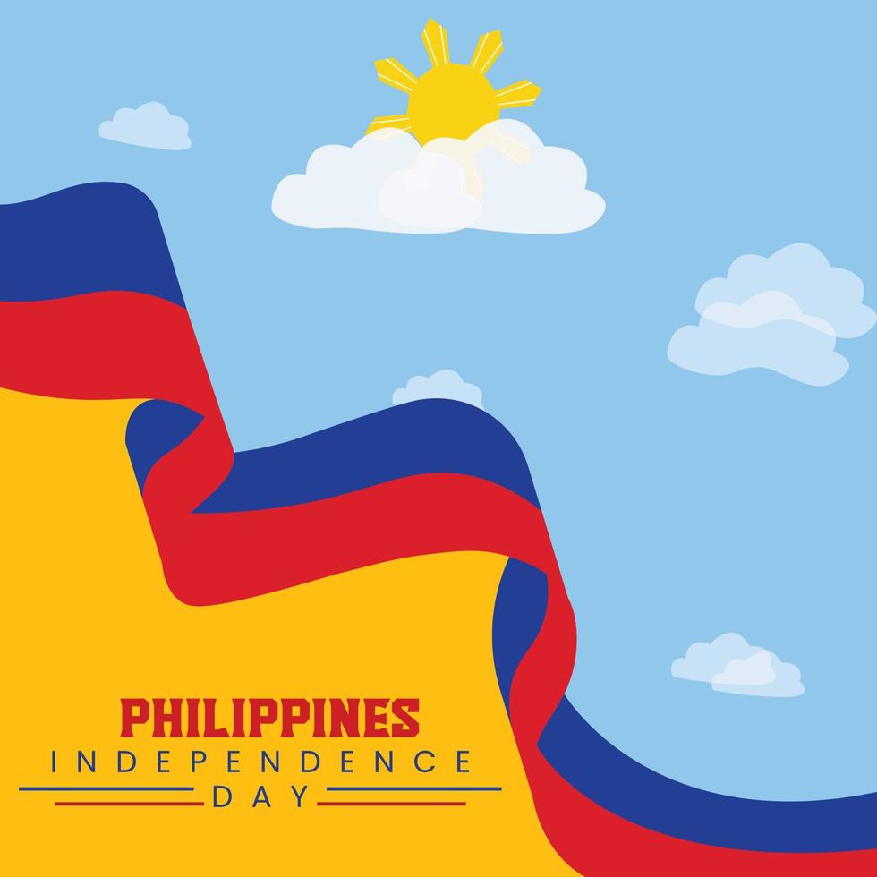 phillipines onafhankelijkheid dag wensen post ontwerp vector het dossier
