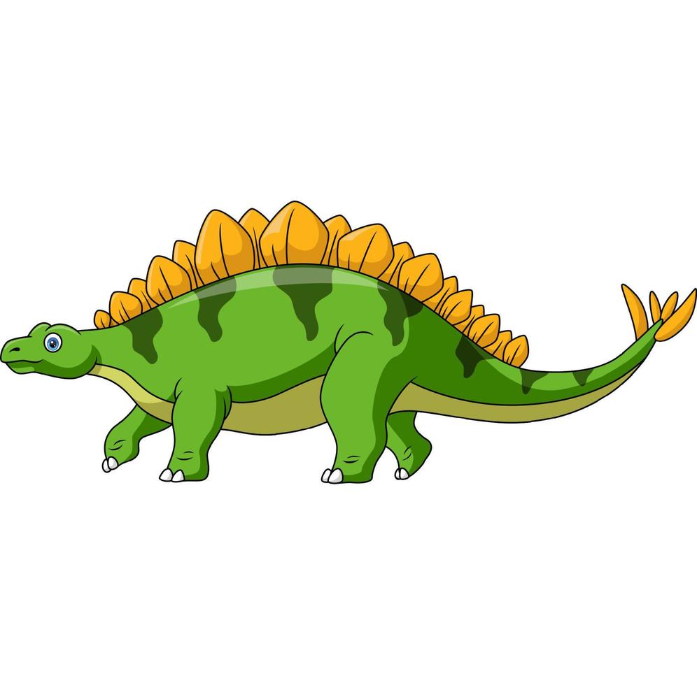 schattige stegosaurus cartoon op witte achtergrond vector