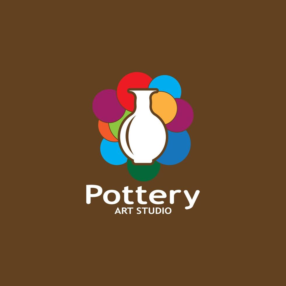 pottenbakkerij kunst studio logo vector sjabloon illustratie