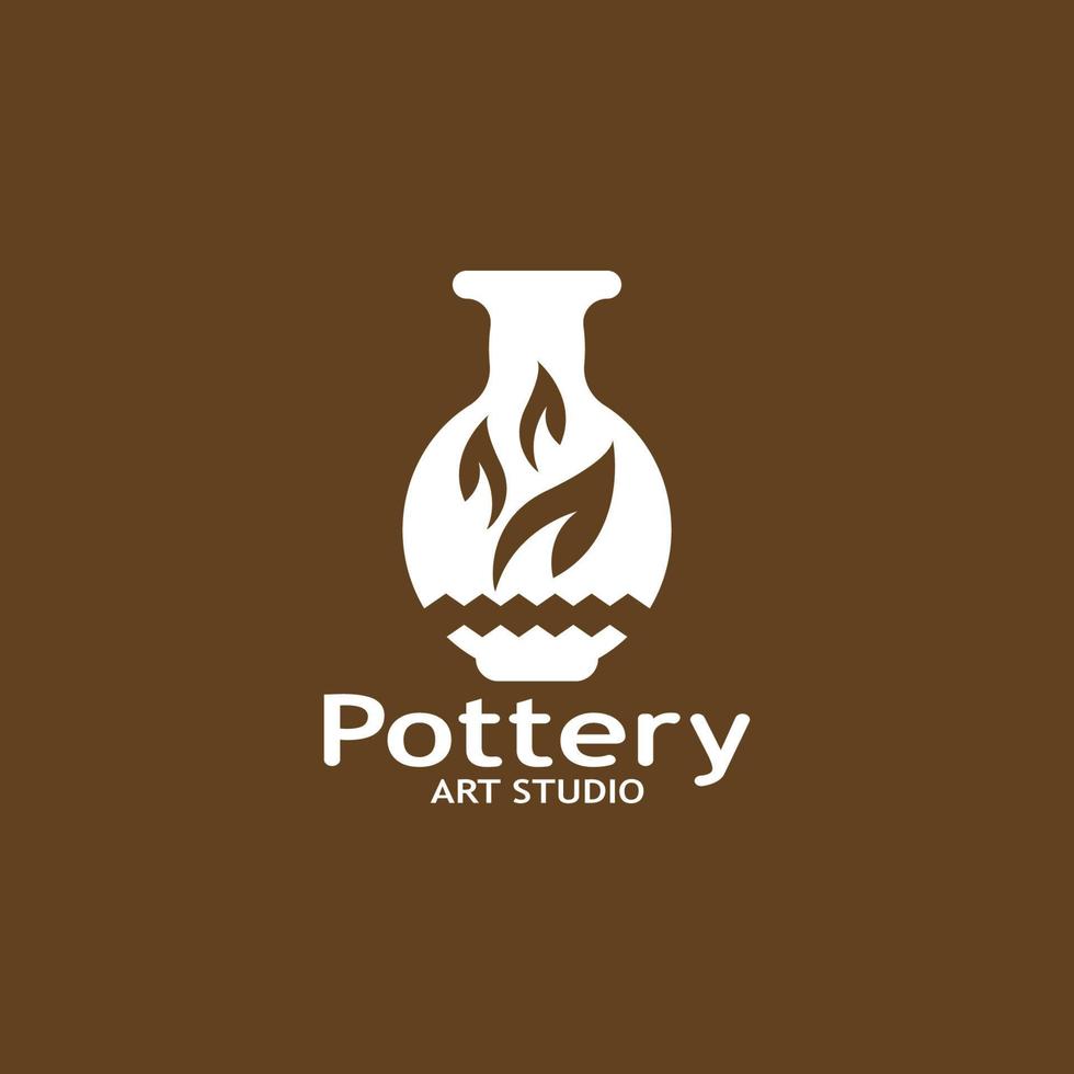 pottenbakkerij kunst studio logo vector sjabloon illustratie