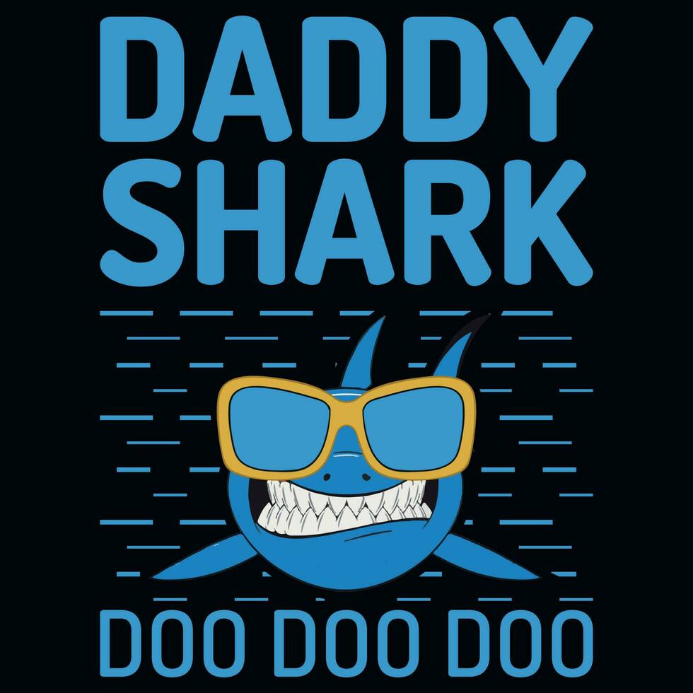 papa haai Doen Doen Doen grafiek t-shirt ontwerp vector