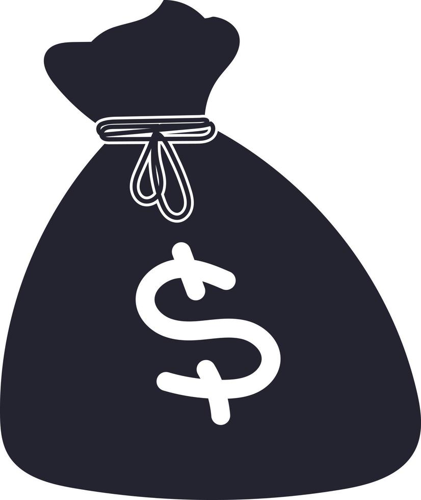een zak van geld hand- getrokken icoon illustratie vector