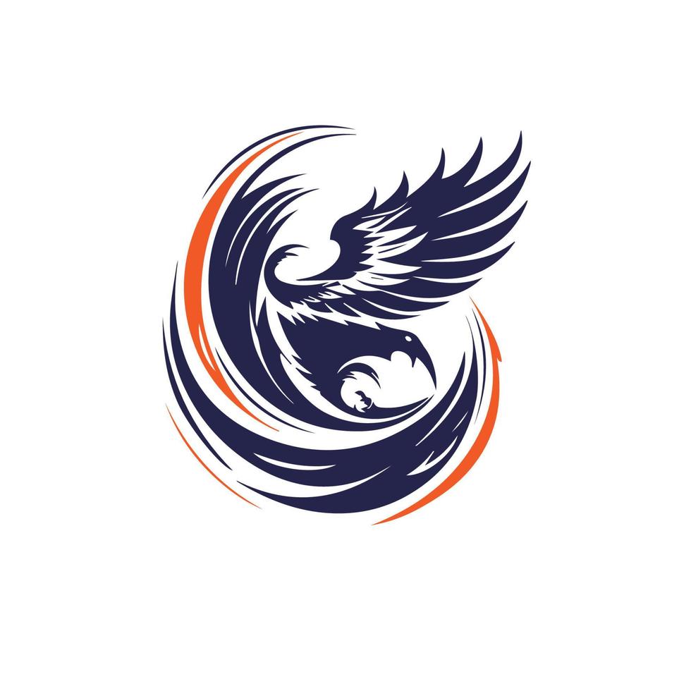 abstract Feniks vogel logo ontwerp met elegant lijnen kunst grafisch stijl. vector