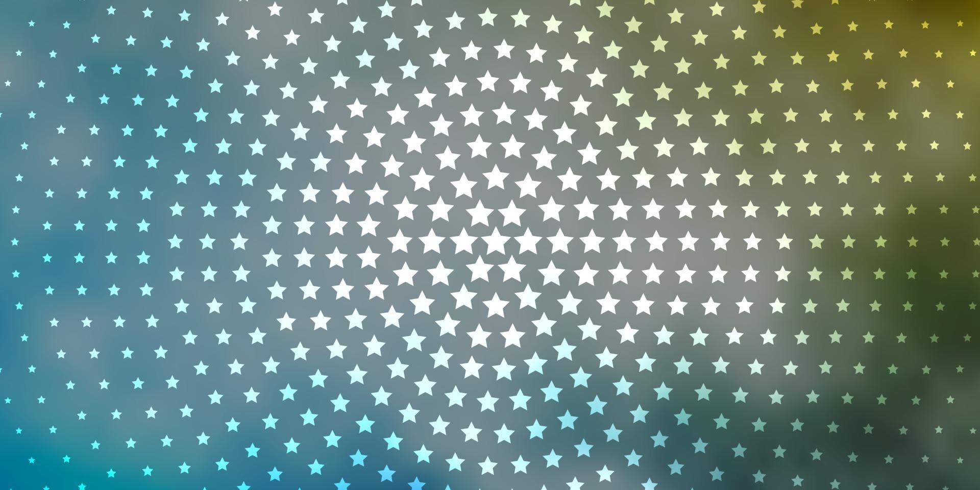 lichtblauw, geel vectorpatroon met abstracte sterren. vector