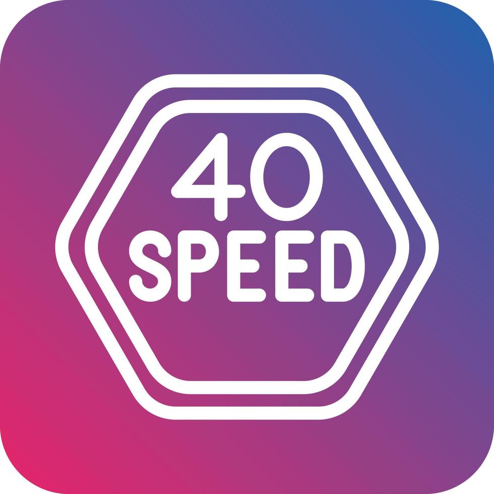 40 snelheid begrenzing vector icoon ontwerp