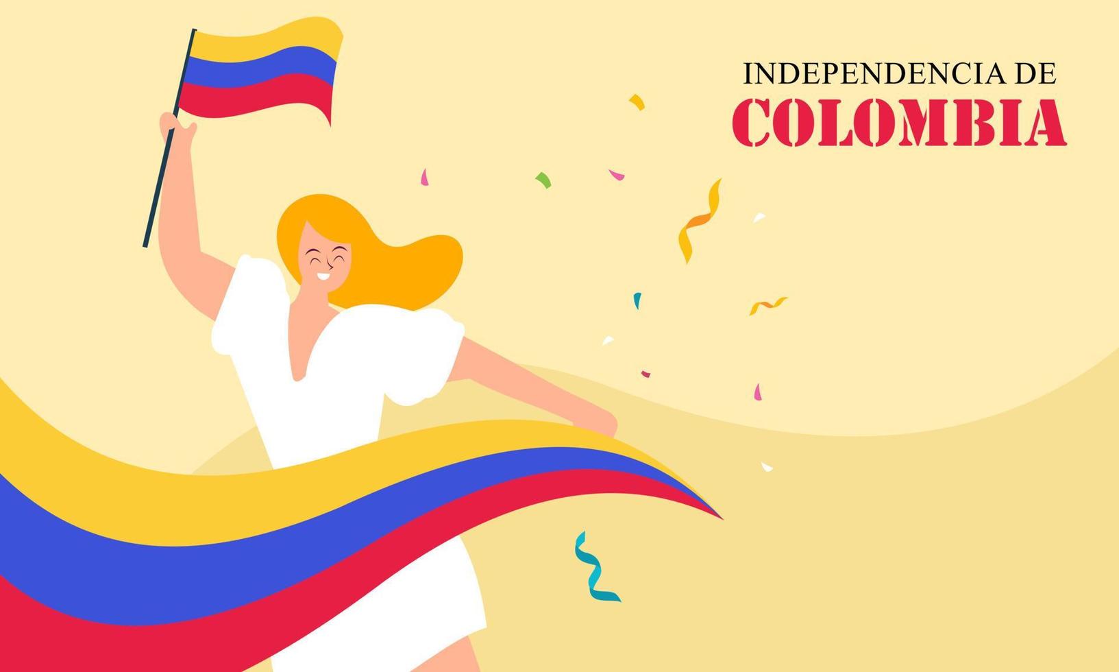 vlak 20 de julio illustratie, festiviteiten in Colombia vector