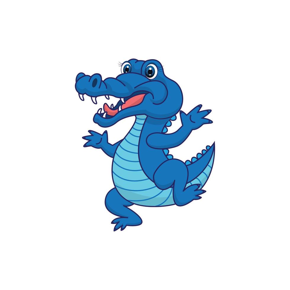 schattig alligator of krokodil in tekenfilm stijl geïsoleerd Aan wit achtergrond illustratie vector