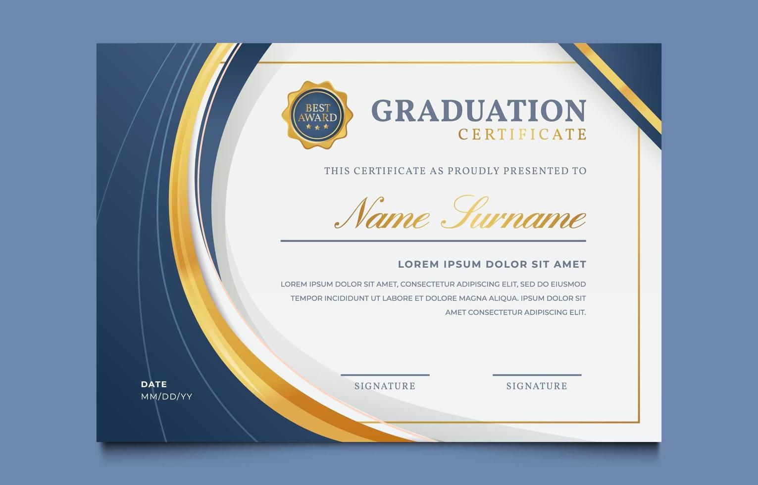 afstuderen certificaat awards diploma sjabloon vector