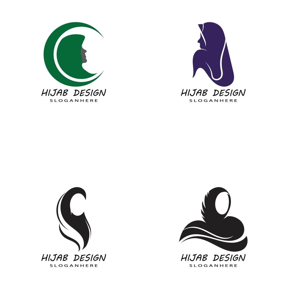 muslimah hijab embleemontwerp sjabloon vector illustratie